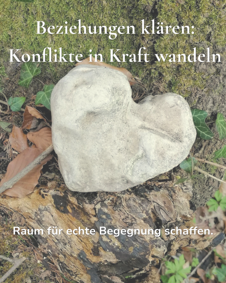 Herz-Symbolik für Heilung und Achtsamkeit im Rahmen des Workshops, um Beziehungen zu verbessern und Konflikte zu verändern
