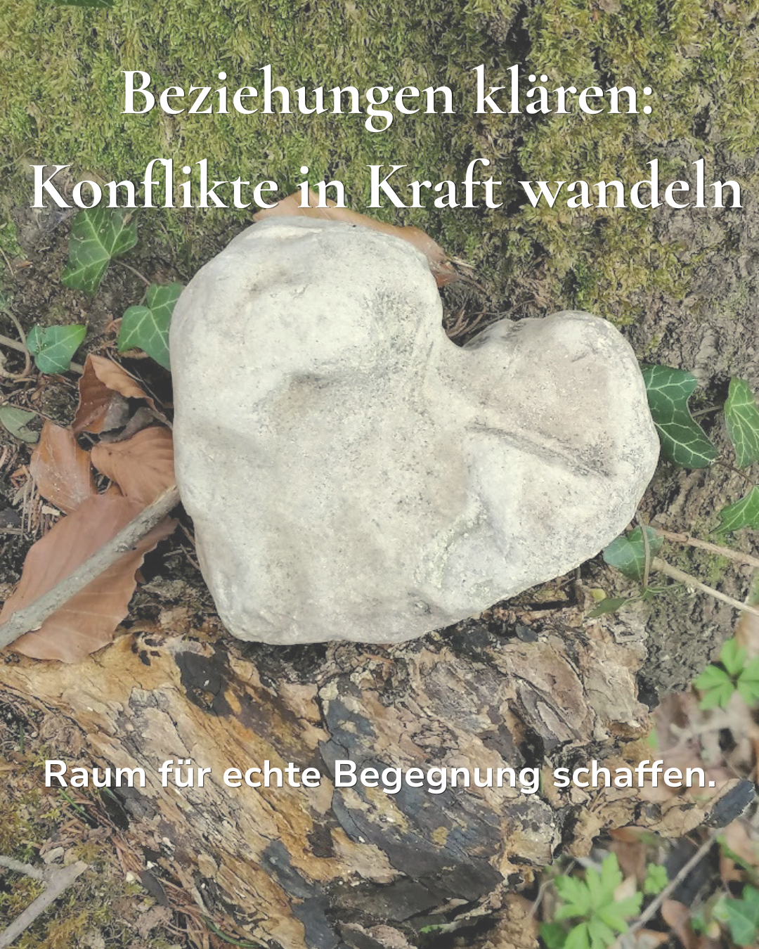 Herz-Symbolik für Heilung und Achtsamkeit im Rahmen des Workshops, um Beziehungen zu verbessern und Konflikte zu verändern